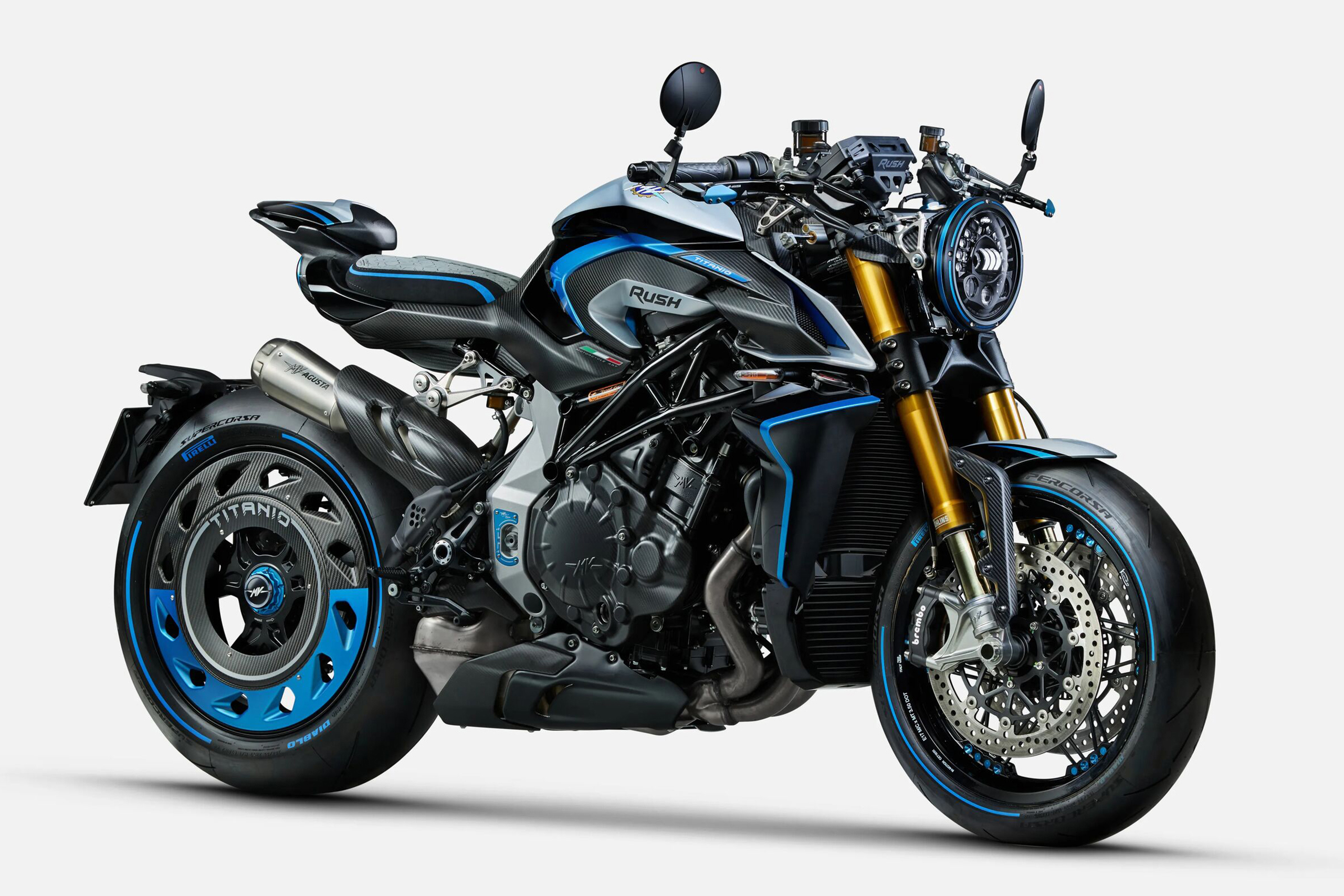 KrハイドロゲンとMV AGUSTAコラボ革ジャン　BRUTAL 2026 MV Agusta Rush Titanio - Onyx Moto San Diego